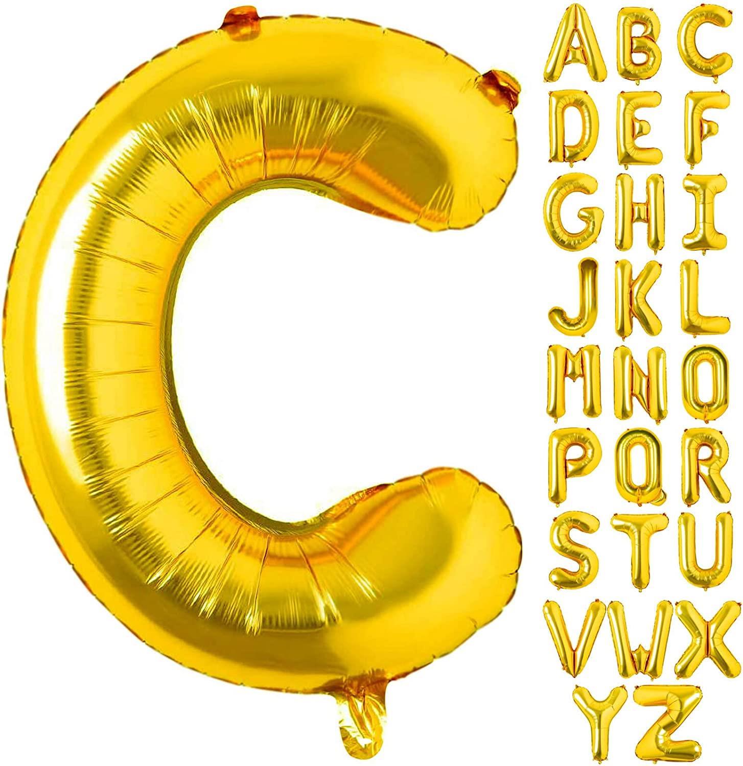 C Harf Gold Folyo Balon16 İnç 36 cm