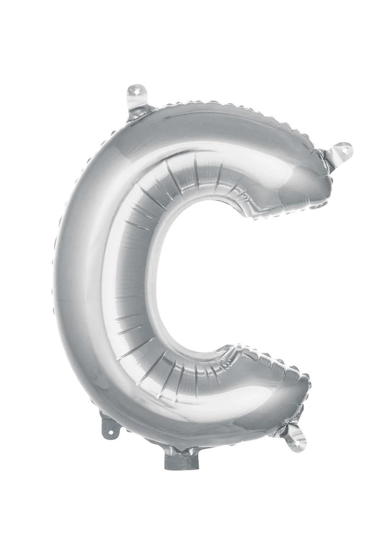 C Harf Gümüş Folyo Balon16 İnç 36 cm