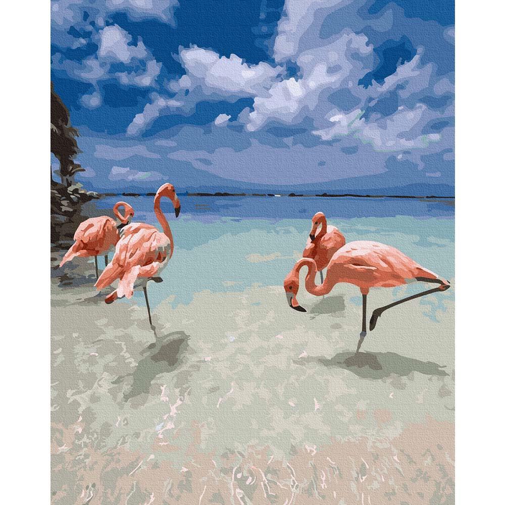 Flamingo Cenneti Kanvas Bez Çerçevesiz Sayılarla Boyama Hobi Seti 40x50 cm