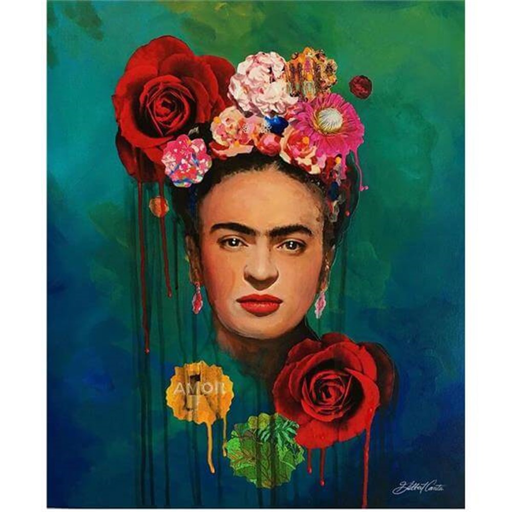 Frida Kahlo Sayılarla Boyama Çerçeveli Hobi Seti 40x50 cm