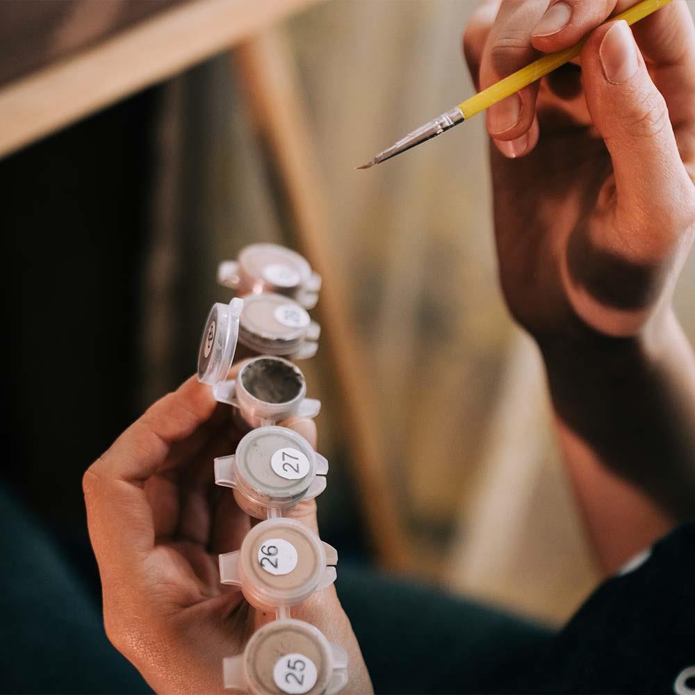 Gizemli Orman ve Geyik Sayılarla Boyama Çerçeveli Hobi Seti 60x75 cm