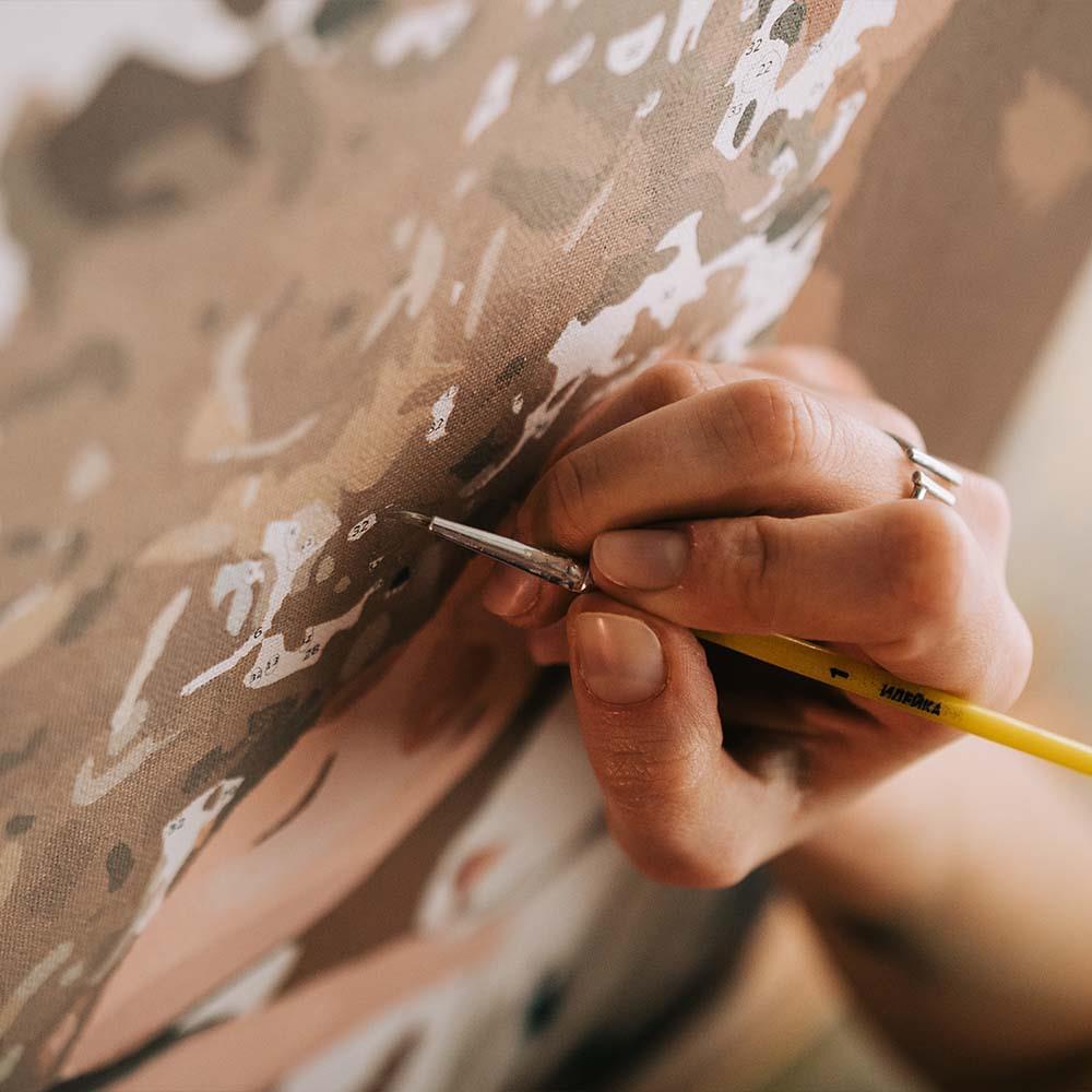 Gizemli Orman ve Geyik Sayılarla Boyama Çerçeveli Hobi Seti 60x75 cm