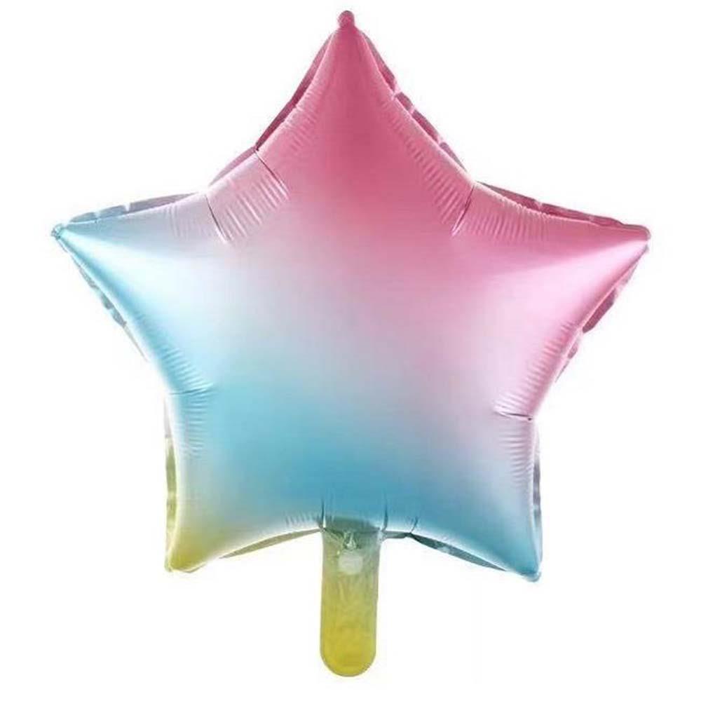 Gökkuşağı Konsepti 3 Yaş Doğum Günü Parti Kutlama Seti; Rakam ve Yıldız Folyo, Banner ve Makaron Balon