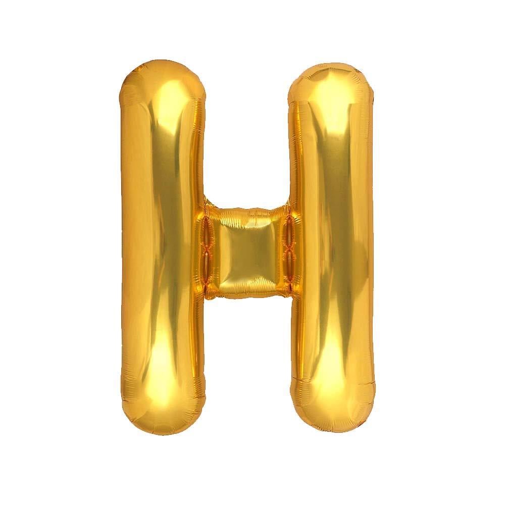 H Harf Gold Folyo Balon 32-34 Inc 82 cm