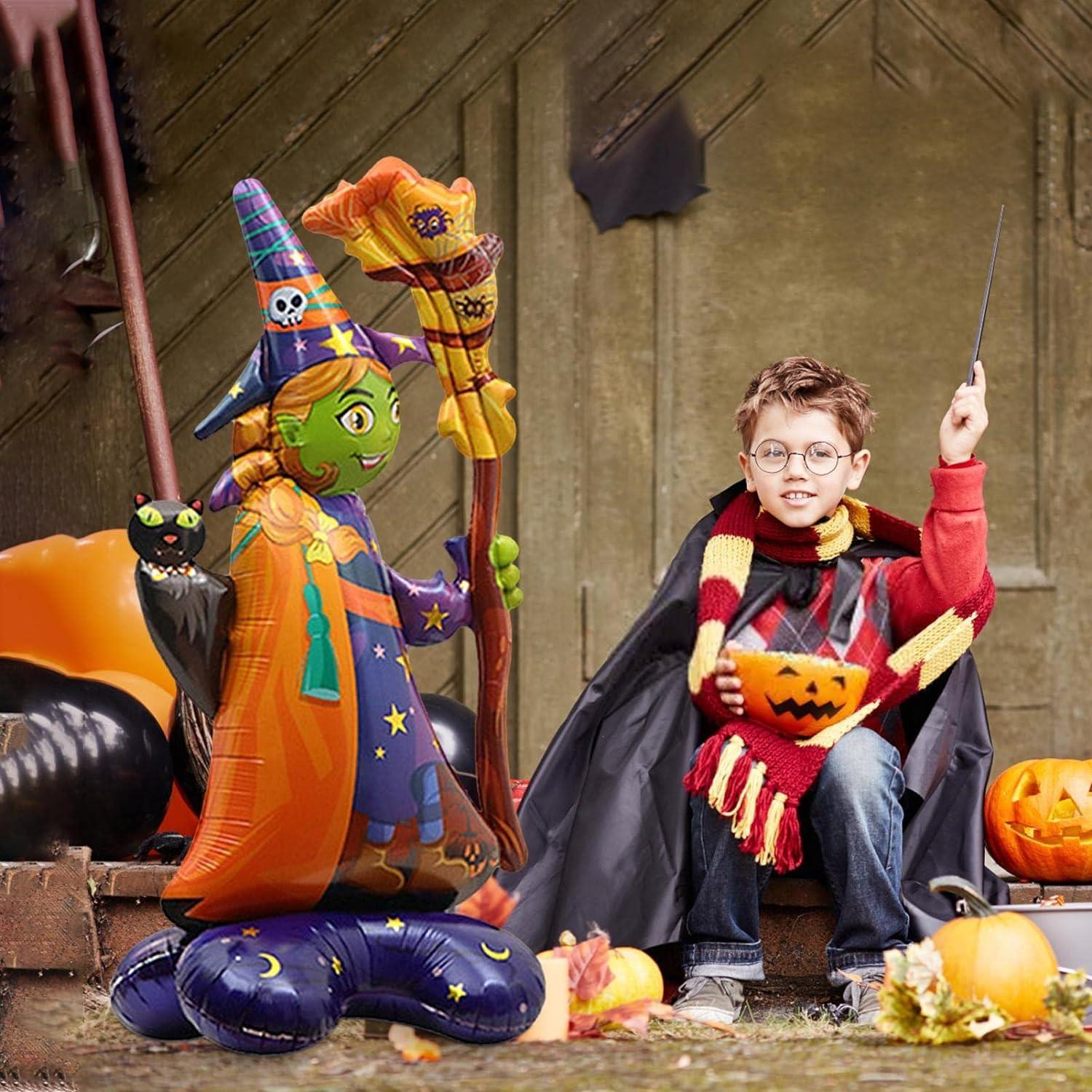 Halloween Cadılar Bayramı Süpürgeli Cadı Ayaklı Büyük Boy Folyo Balon 128x65x45