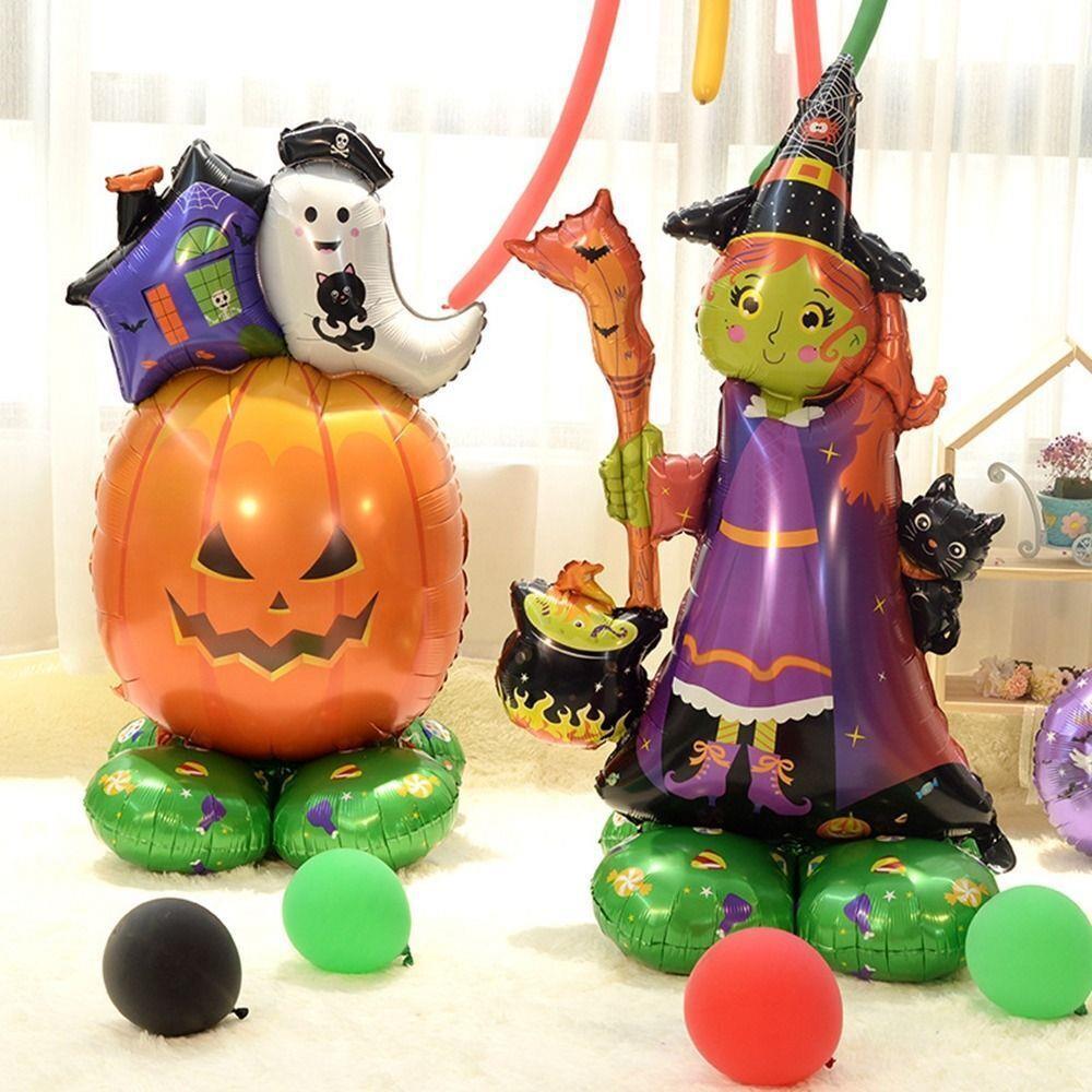 Halloween Cadılar Bayramı Süpürgeli Cadı Ayaklı Büyük Boy Folyo Balon 128x65x45