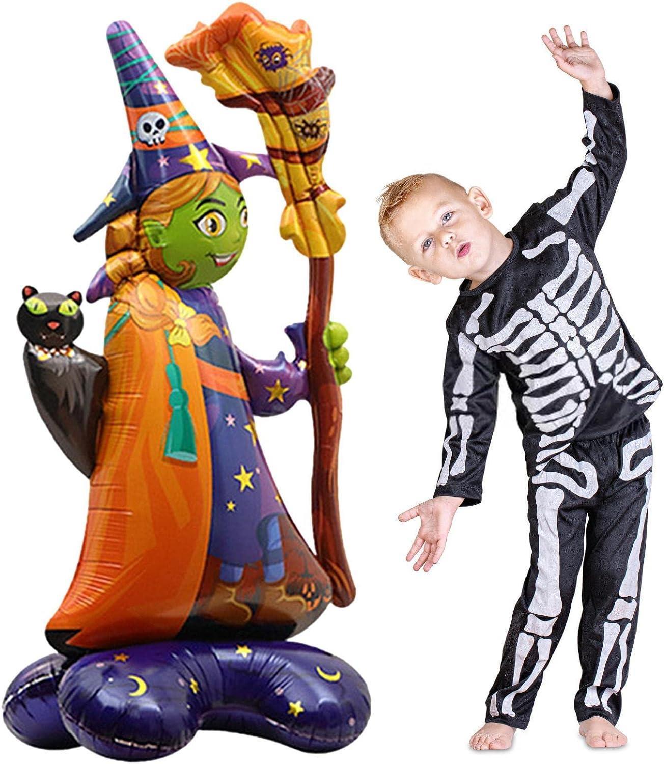 Halloween Cadılar Bayramı Süpürgeli Cadı Ayaklı Büyük Boy Folyo Balon 128x65x45