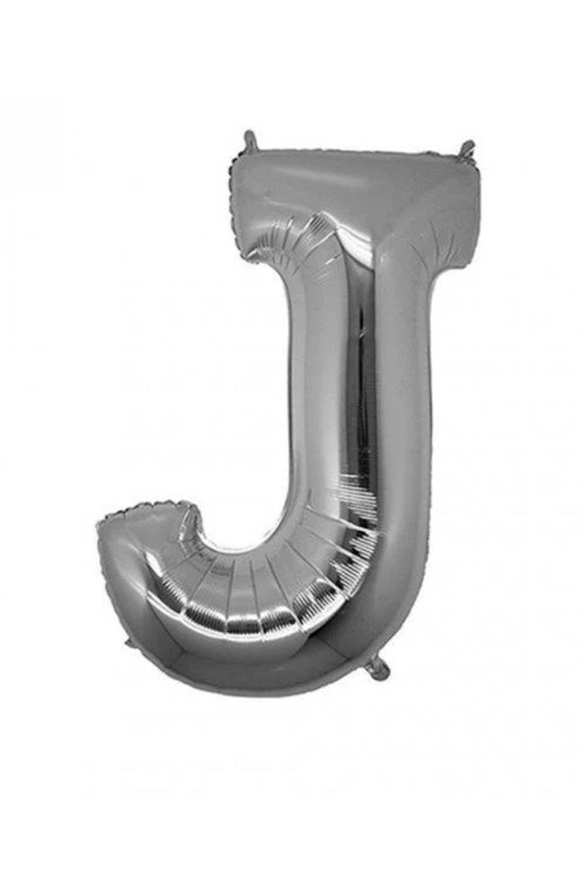 J Harf Gümüş Folyo Balon16 İnç 36 cm