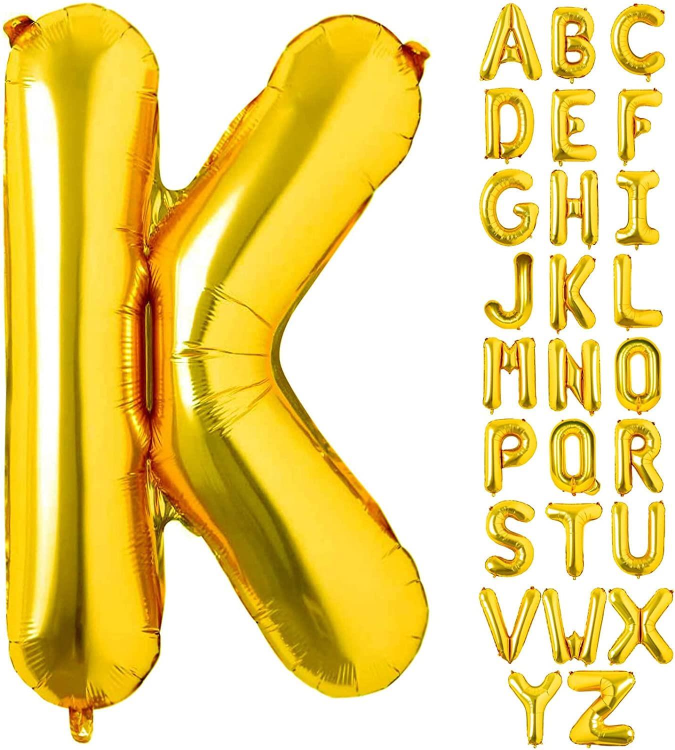 K Harf Gold Folyo Balon16 İnç 36 cm