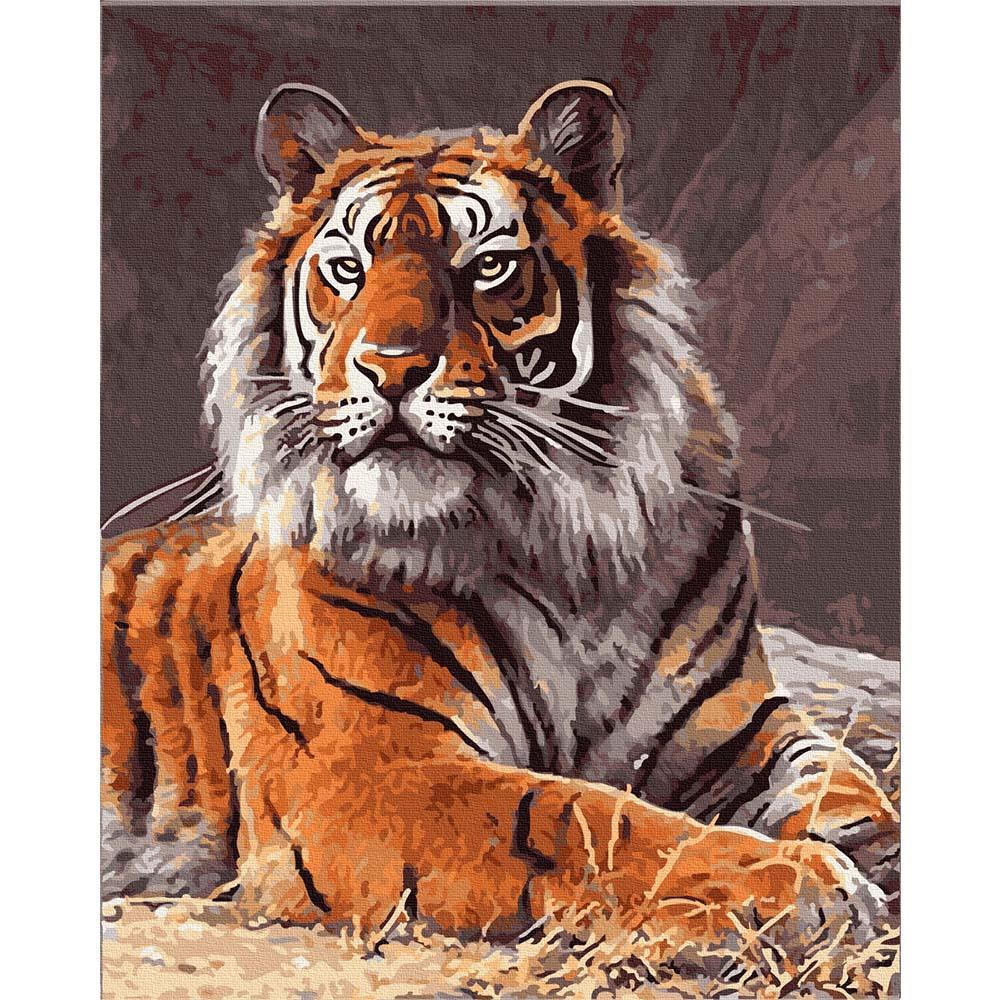 Kaplan Kral Shere Khan Tuvale Gerili Sayılarla Boyama Hobi Seti 40x50 cm