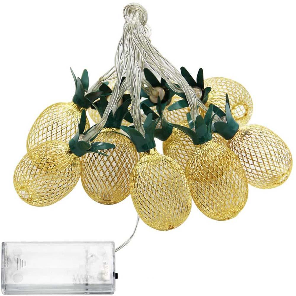 Led Işıklı Ananas Dizeleri 10'lu 3 metre Dekoratif Pilli Süsleme 
