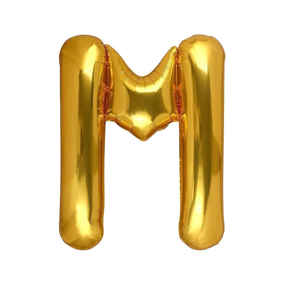 M Harf Gold Folyo Balon 32-34 Inc 82 cm