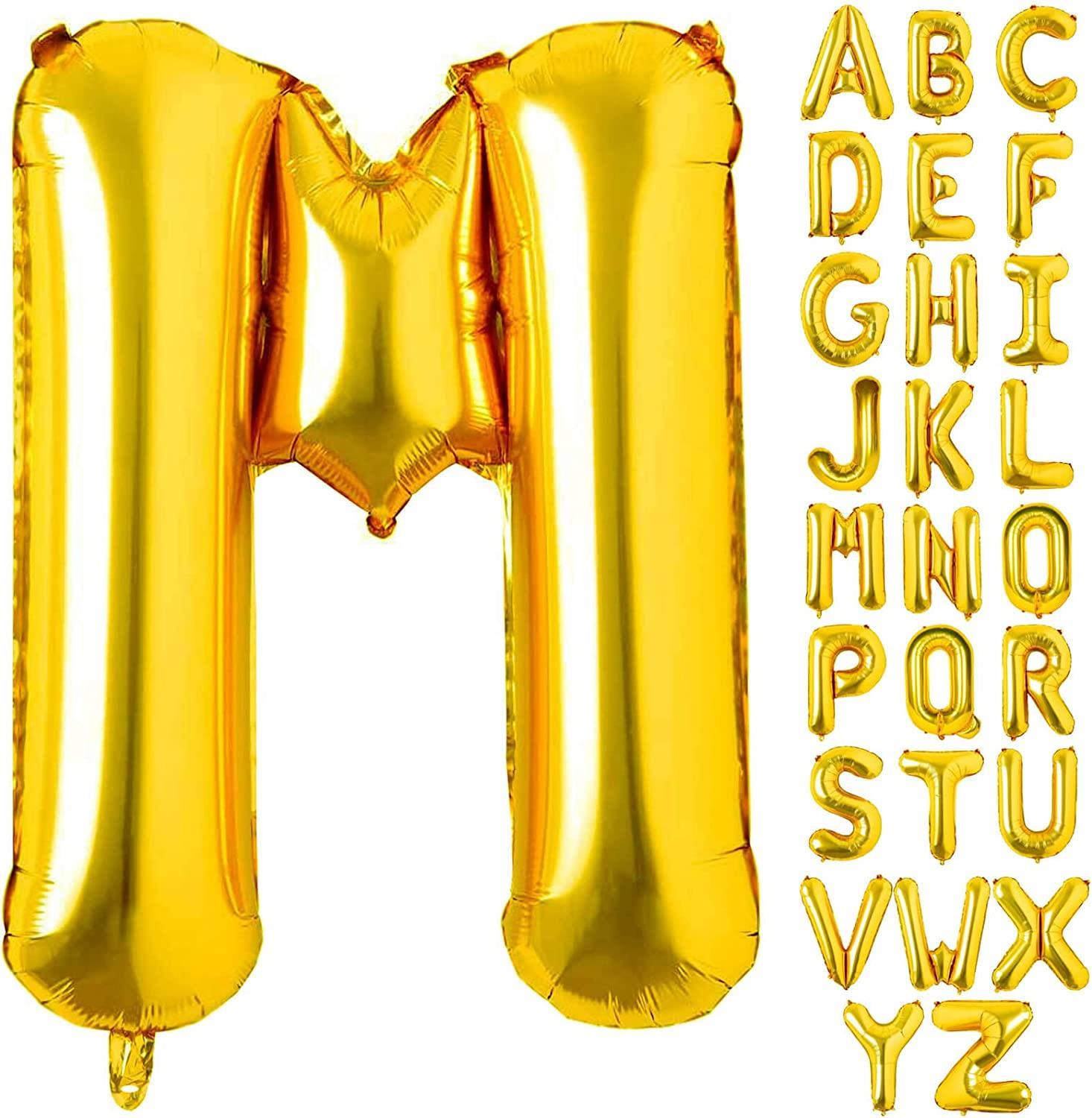 M Harf Gold Folyo Balon16 İnç 36 cm