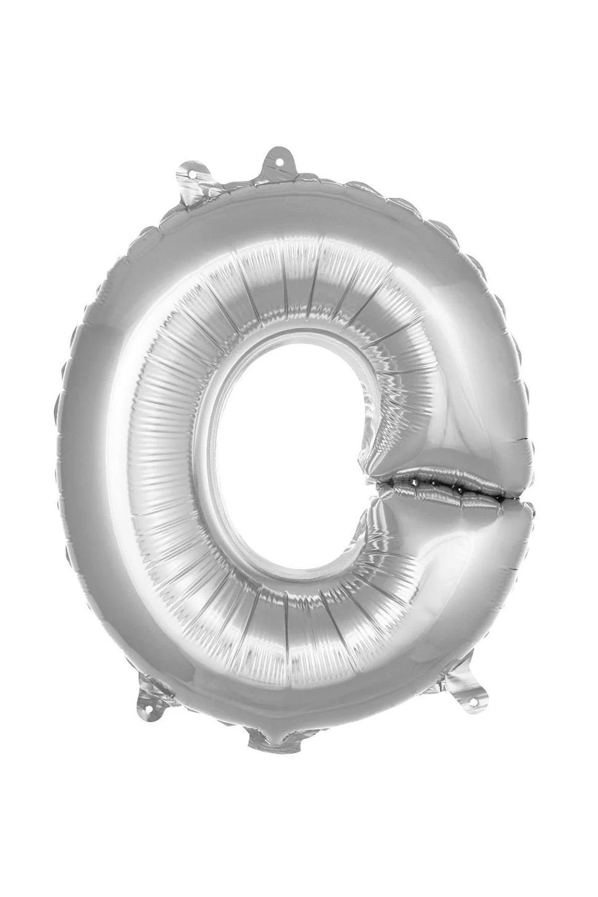 O Harf Gümüş Folyo Balon16 İnç 36 cm