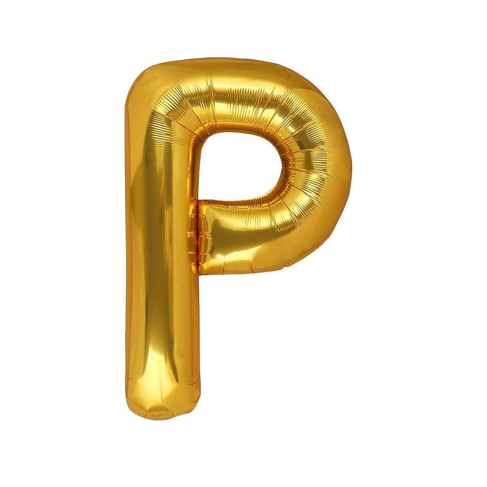P Harf Gold Folyo Balon 32-34 Inc 82 cm