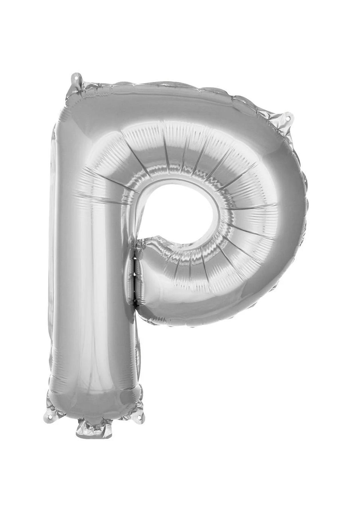 P Harf Gümüş Folyo Balon16 İnç 36 cm
