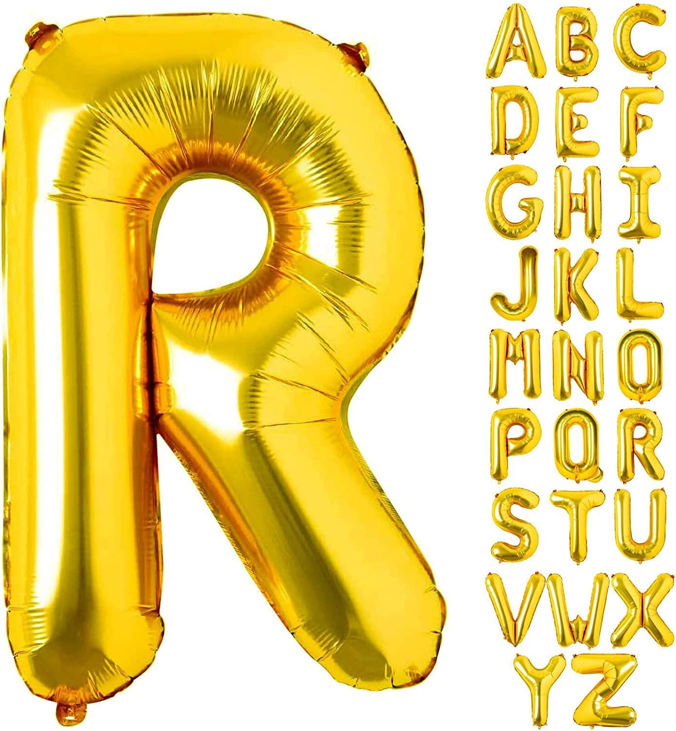 R Harf Gold Folyo Balon16 İnç 36 cm