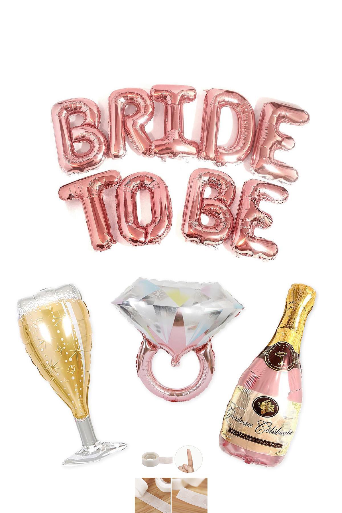 Rose Gold Bride To Be Bekarlığa Veda Partisi 4 Lü Folyo Balon Set