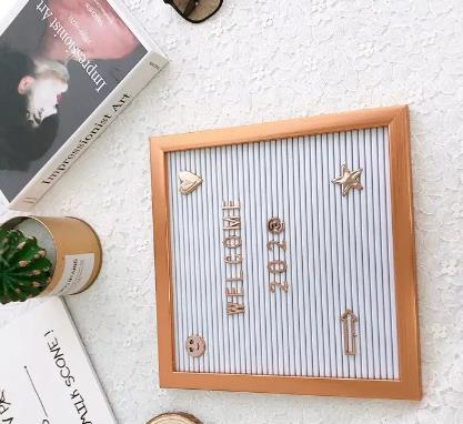 Rose Gold Yazı Panosu Mesaj Tahtası, Rose Gold Harf Seti