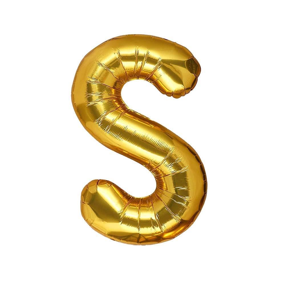 S Harf Gold Folyo Balon 32-34 Inc 82 cm