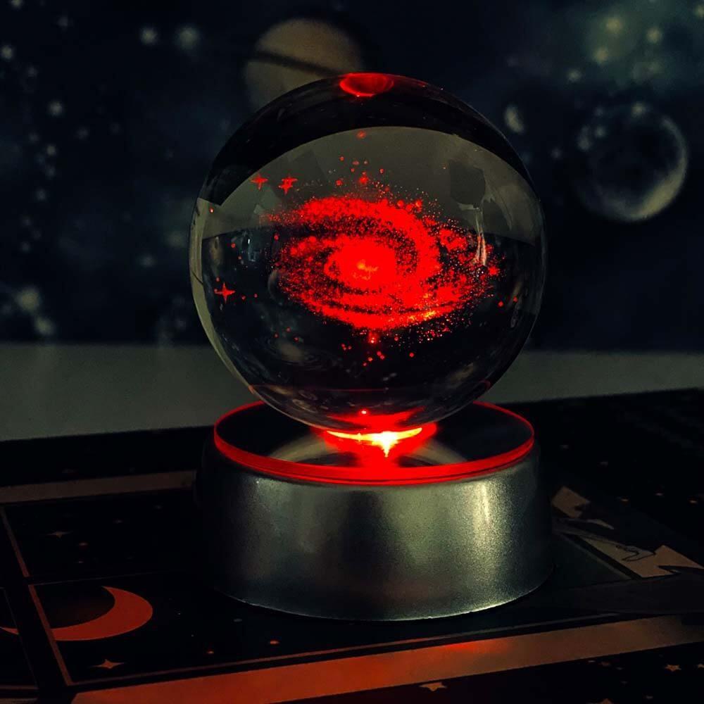Samanyolu Galaksi Toz Bulutu Nebula Işıklı Cam Küre