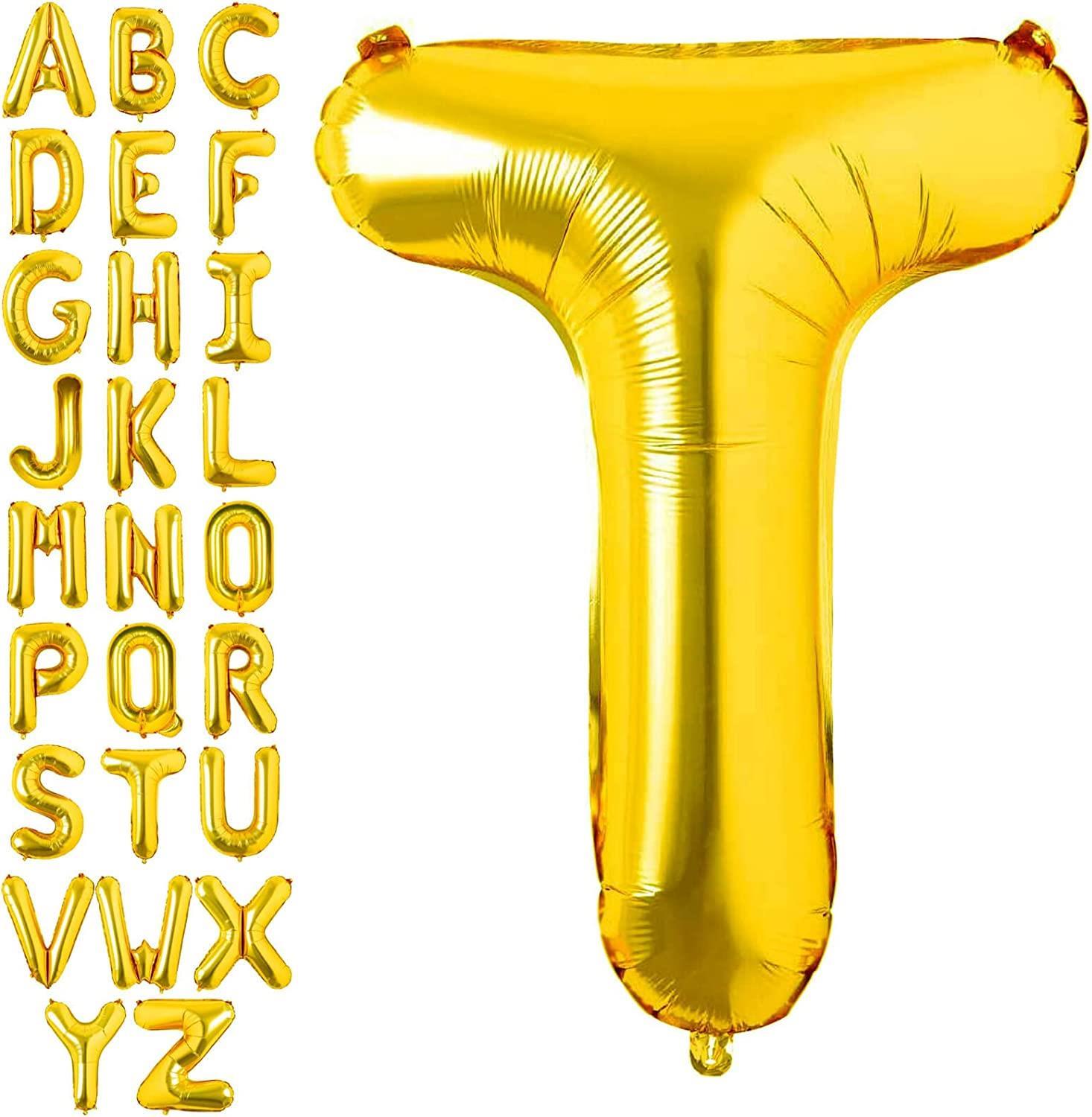 T Harf Gold Folyo Balon16 İnç 36 cm