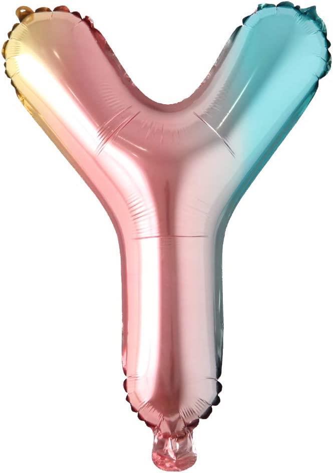 Y Harf Gökkuşağı Folyo Balon16 İnç 36 cm