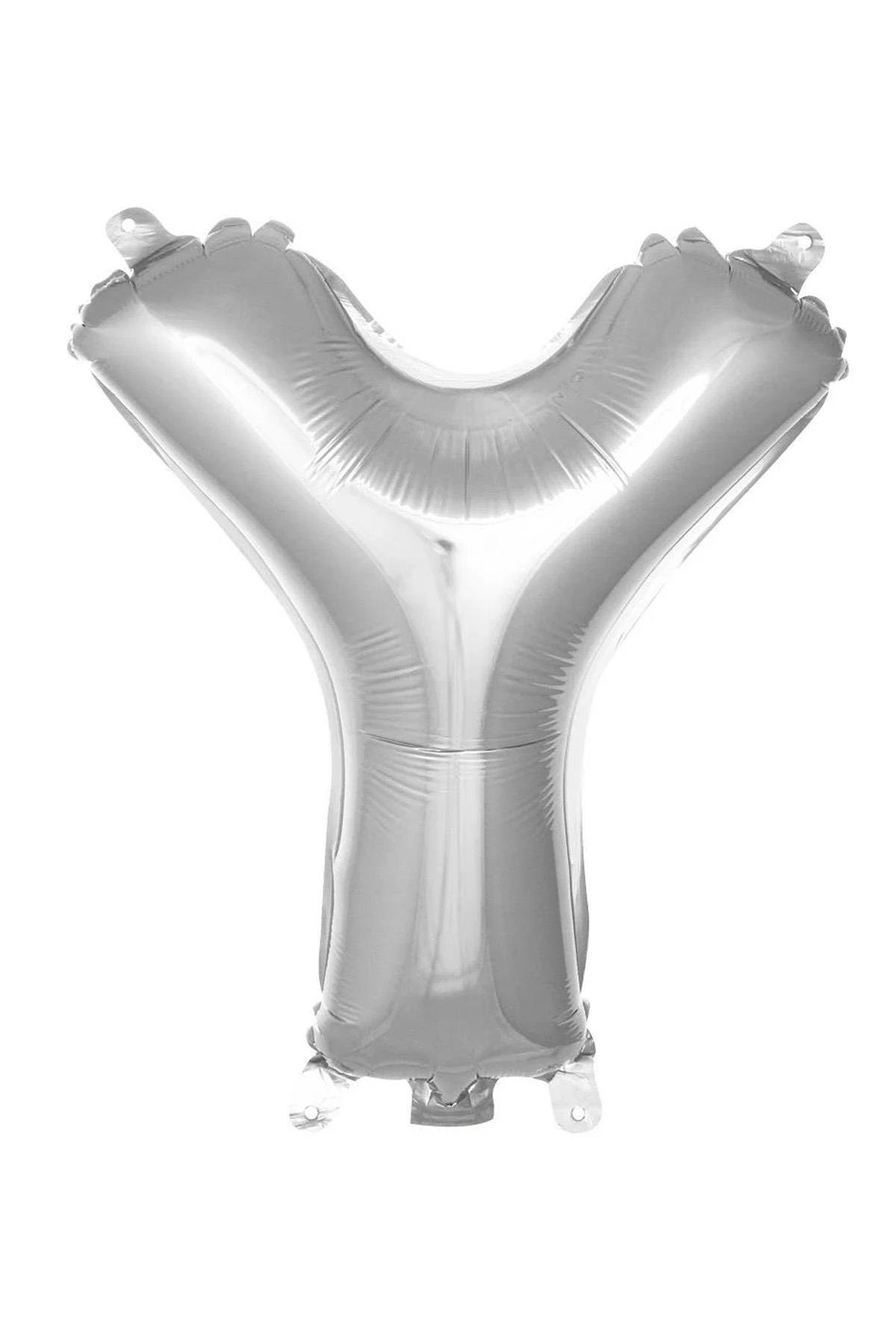 Y Harf Gümüş Folyo Balon16 İnç 36 cm