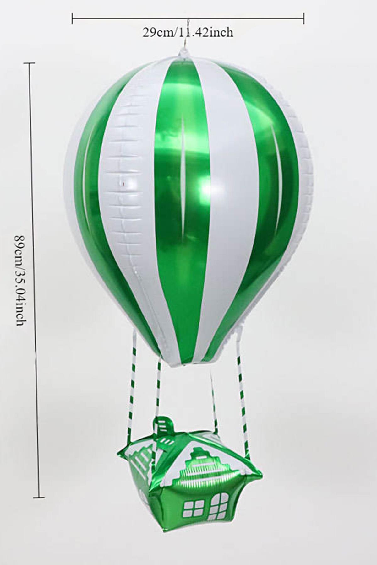 Yeşil Beyaz 22 İnç Uçan Balon Temalı Folyo Balon 88-28 Cm