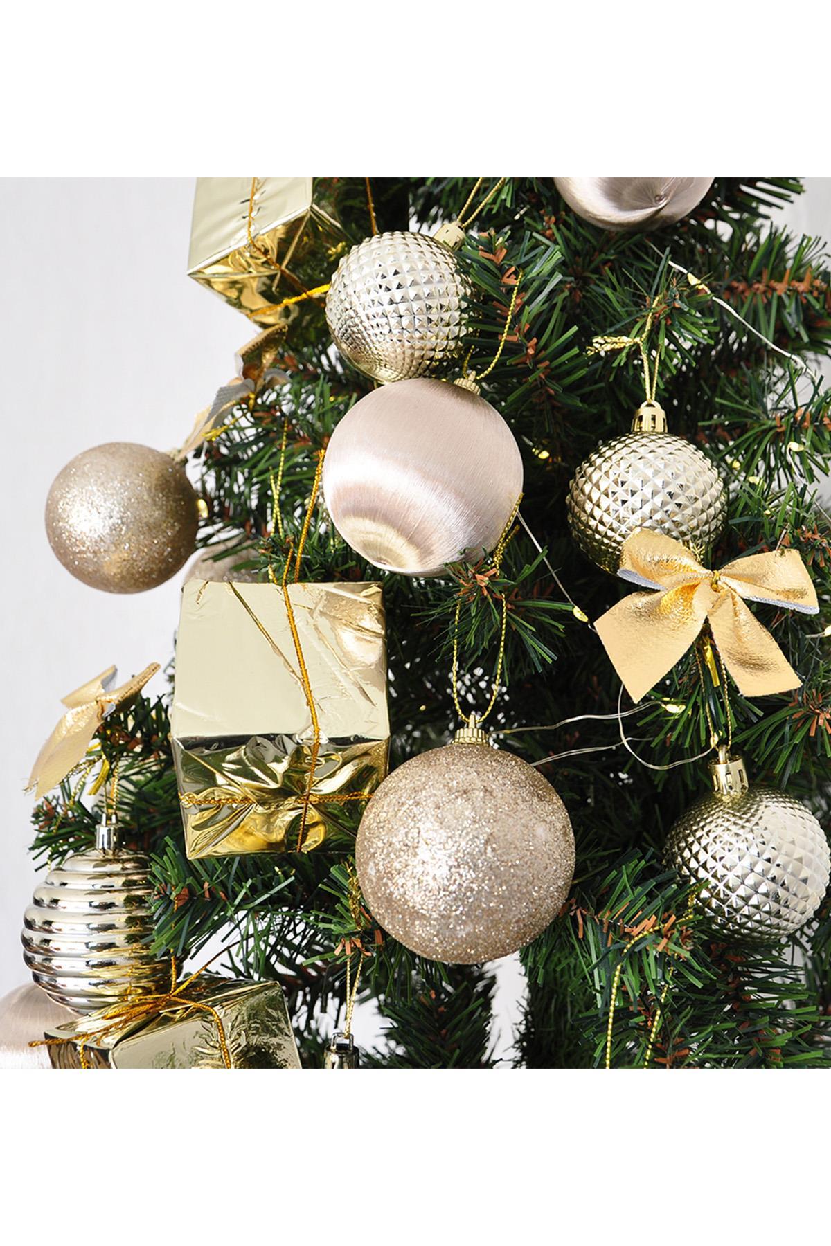 Yılbaşı Çam Ağacı Süsü 30 Parça Lüks Gold Noel Süsü 