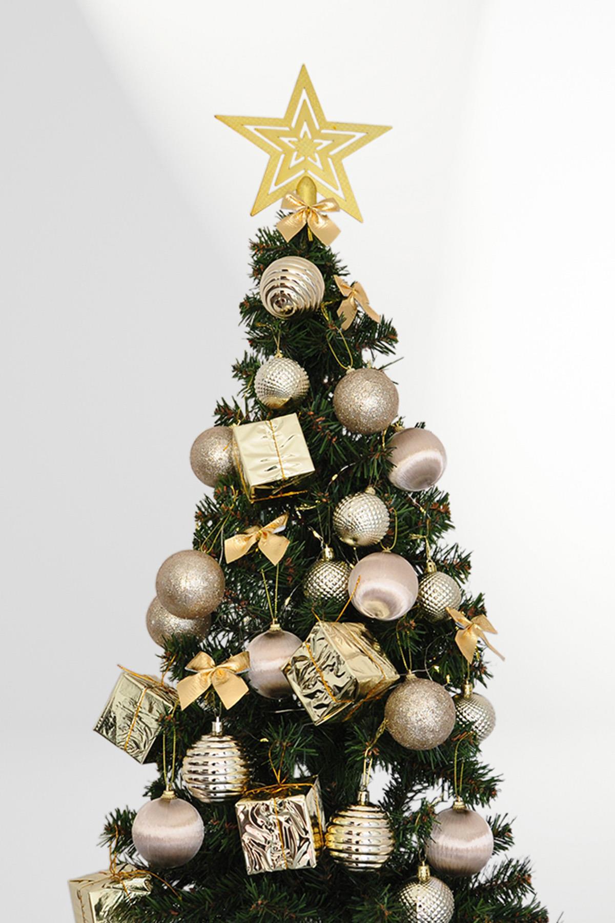Yılbaşı Çam Ağacı Süsü 30 Parça Lüks Gold Noel Süsü 