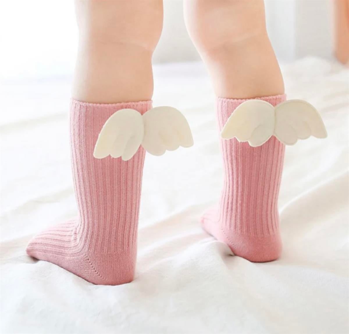 Açık Pembe Melek Kanatlı Çorap