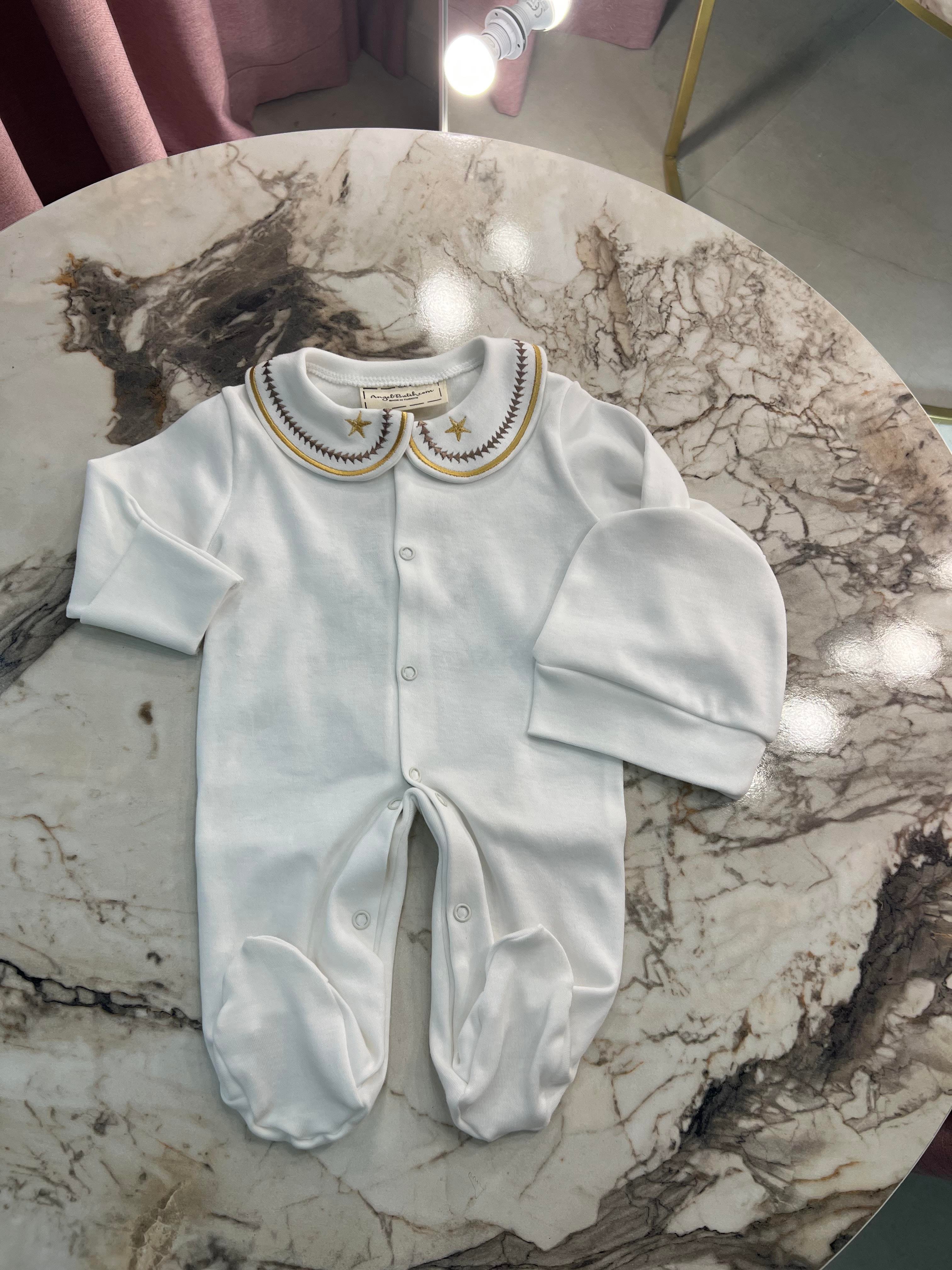 Lion Baby Coming Home Outfit Set Footie Bodysuit with Mitten Cuff