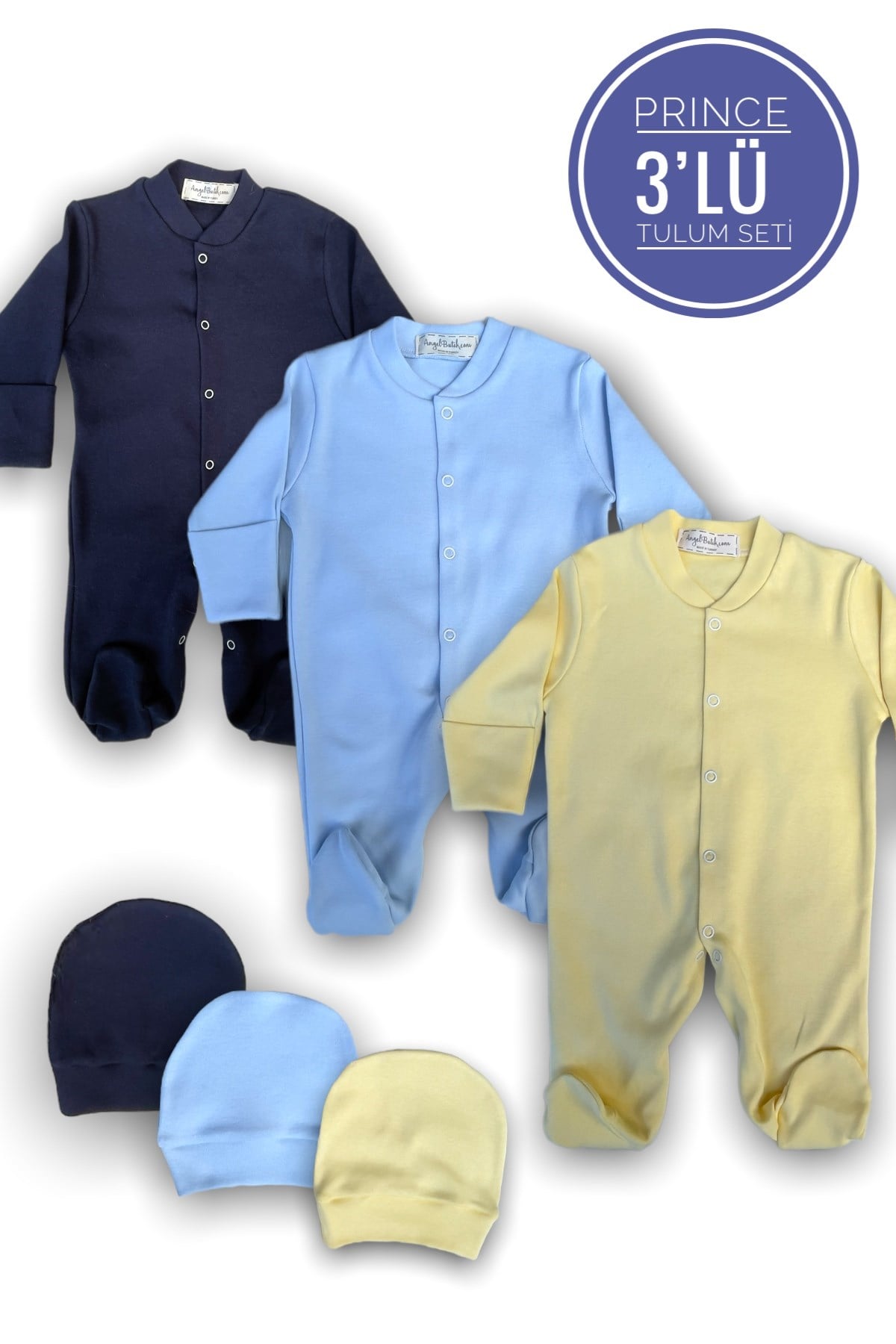 Bebek Tulum Seti 3'lü %100 Pamuklu