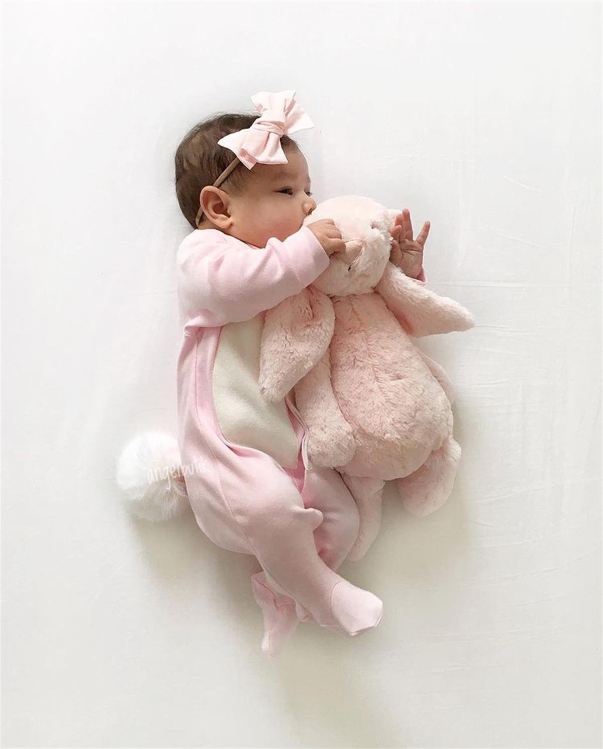 Blush Pembe Tavşan Bebek Tulum