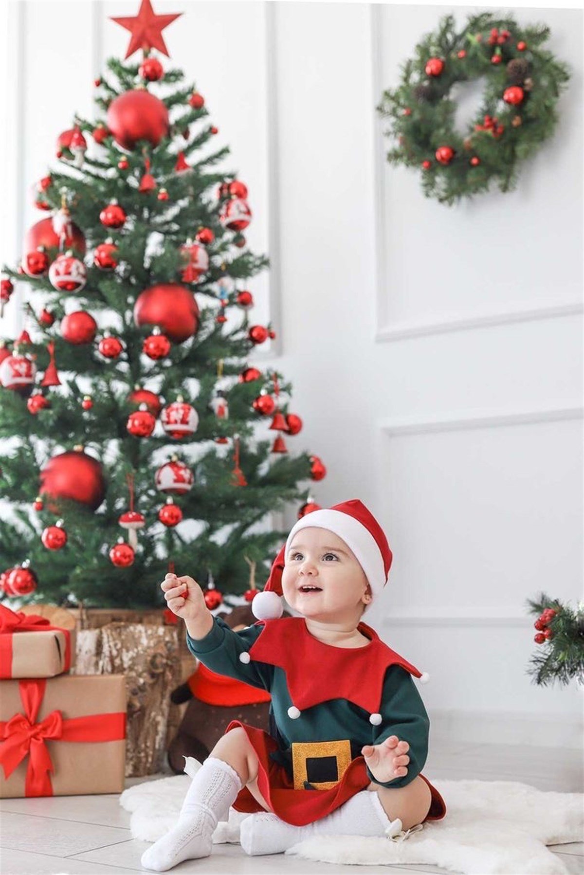 Küçük Elf Yılbaşı Bebek Elbisesi