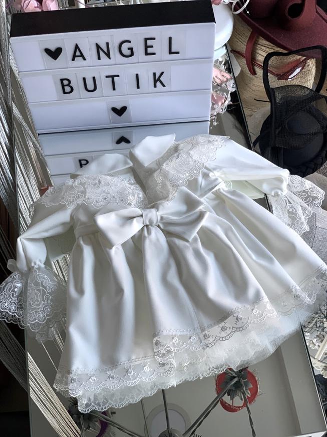 Nova Dantelli Kız Bebek Mevlüt Elbise ve Şapka Seti