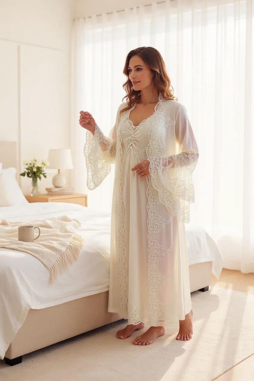 Özel Dikim Diva Lohusa Gecelik ve Sabahlığı