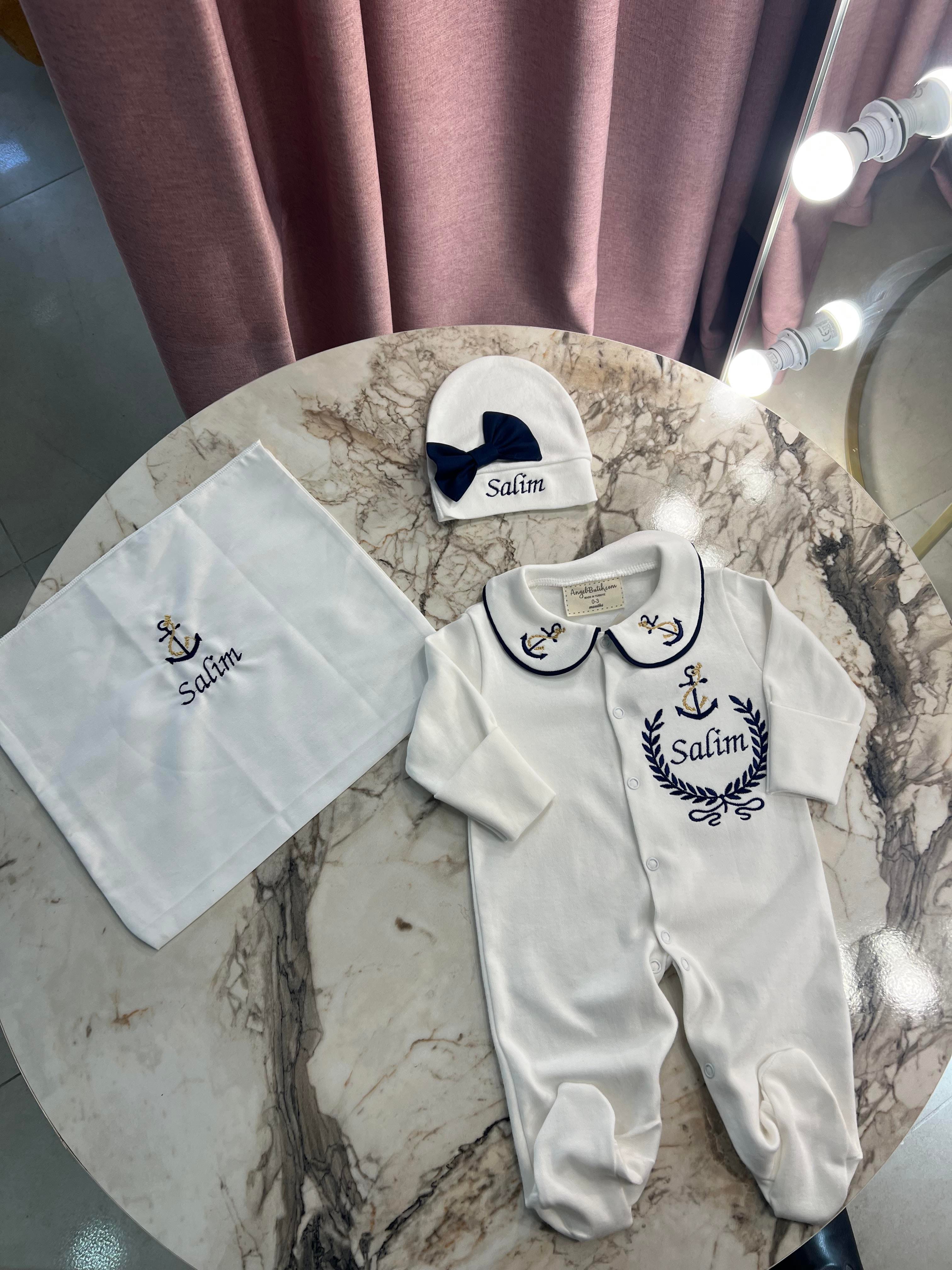 Pierre Baby Coming Home Outfit Set Footie Bodysuit with Mitten Cuff
