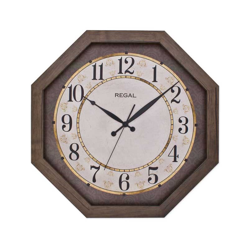 2698 A2 Sekizgen Ahşap Büyük Boy Duvar Saati - Regal Saat