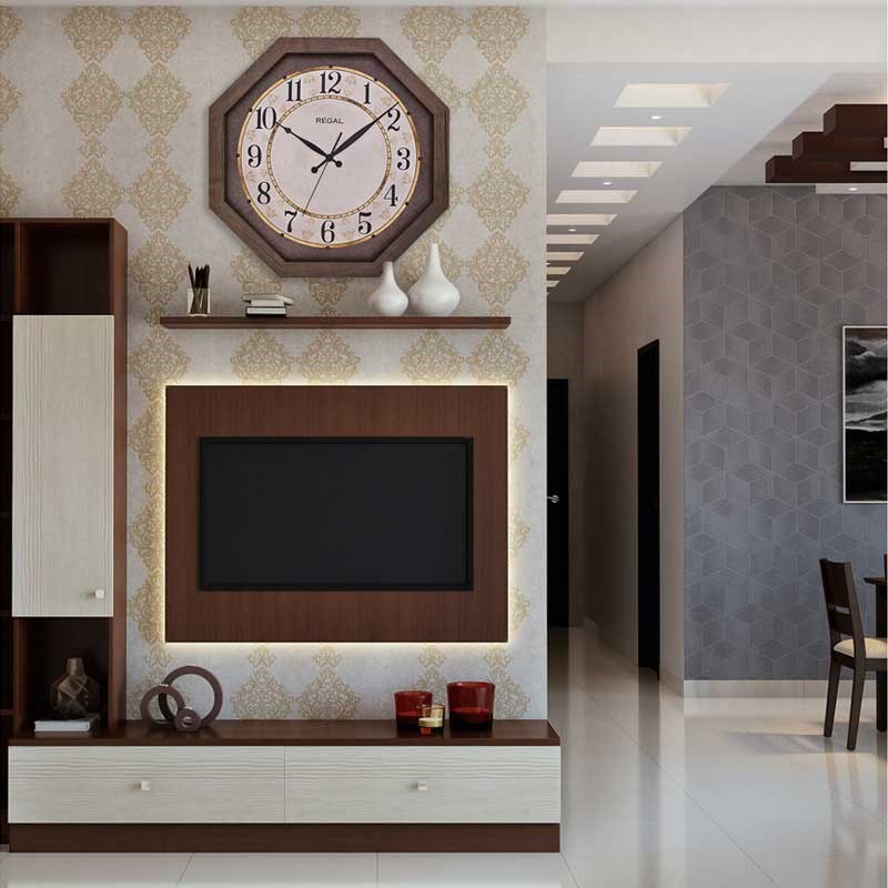2698 A2 Sekizgen Ahşap Büyük Boy Duvar Saati - Regal Saat