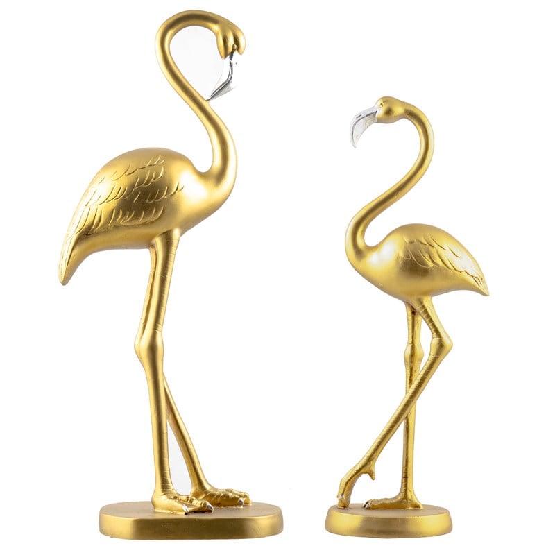 2'li Flamingo Altın - Kare Home