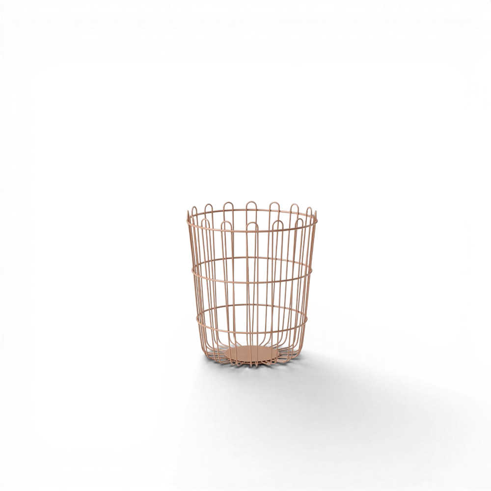 2'Li Modern Metal Çamaşır Sepeti Seti - Terracotta - Vivarel