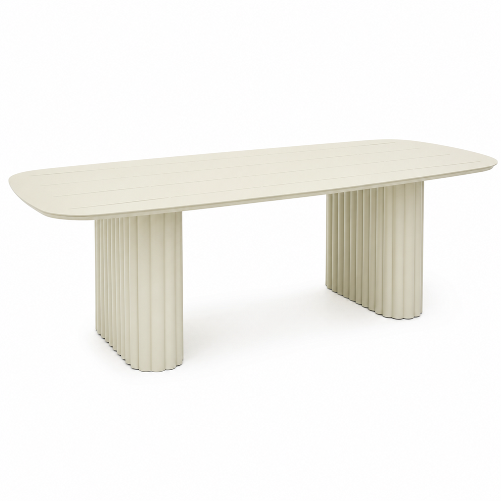 Alüminyum Dış Mekan Yemek Masası 240 x 110 cm Bej - Vivarel