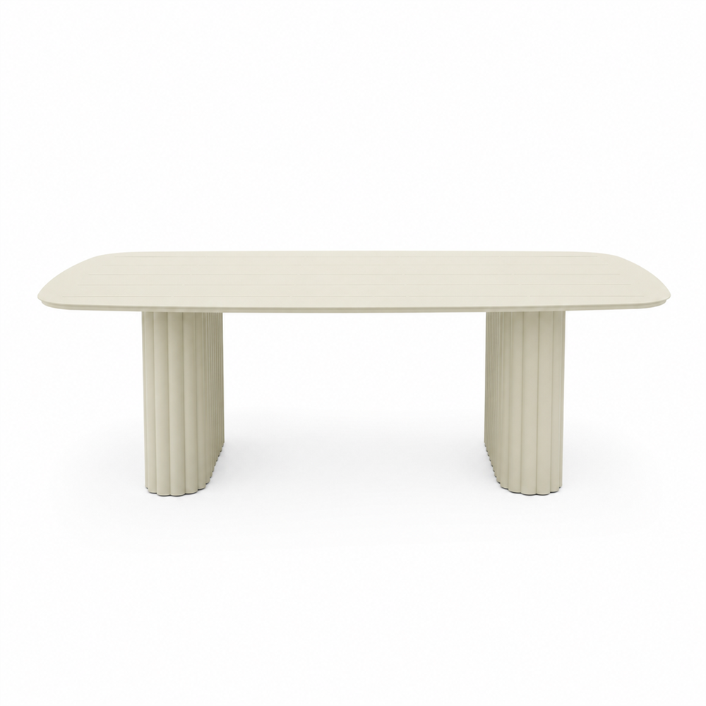 Alüminyum Dış Mekan Yemek Masası 240 x 110 cm Bej - Vivarel