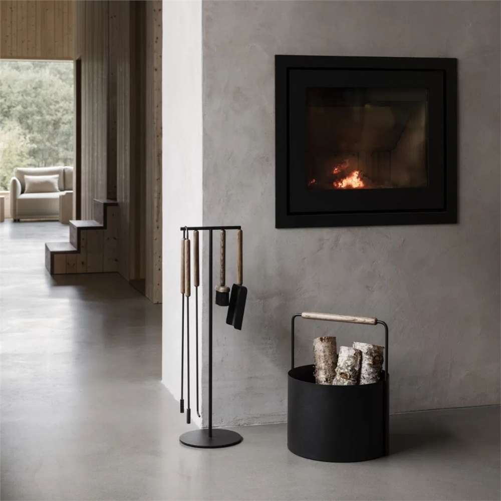 ASHI 3 Parça Şömine Seti Kahverengi Ø22 cm - Blomus