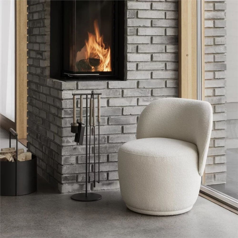 ASHI 5 Parça Şömine Seti Kahverengi Ø22 cm - Blomus