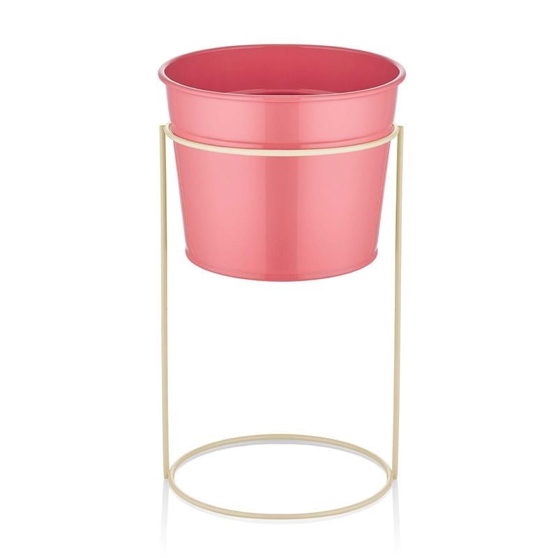 Ayaklı Çiçeklik Pembe 30 cm