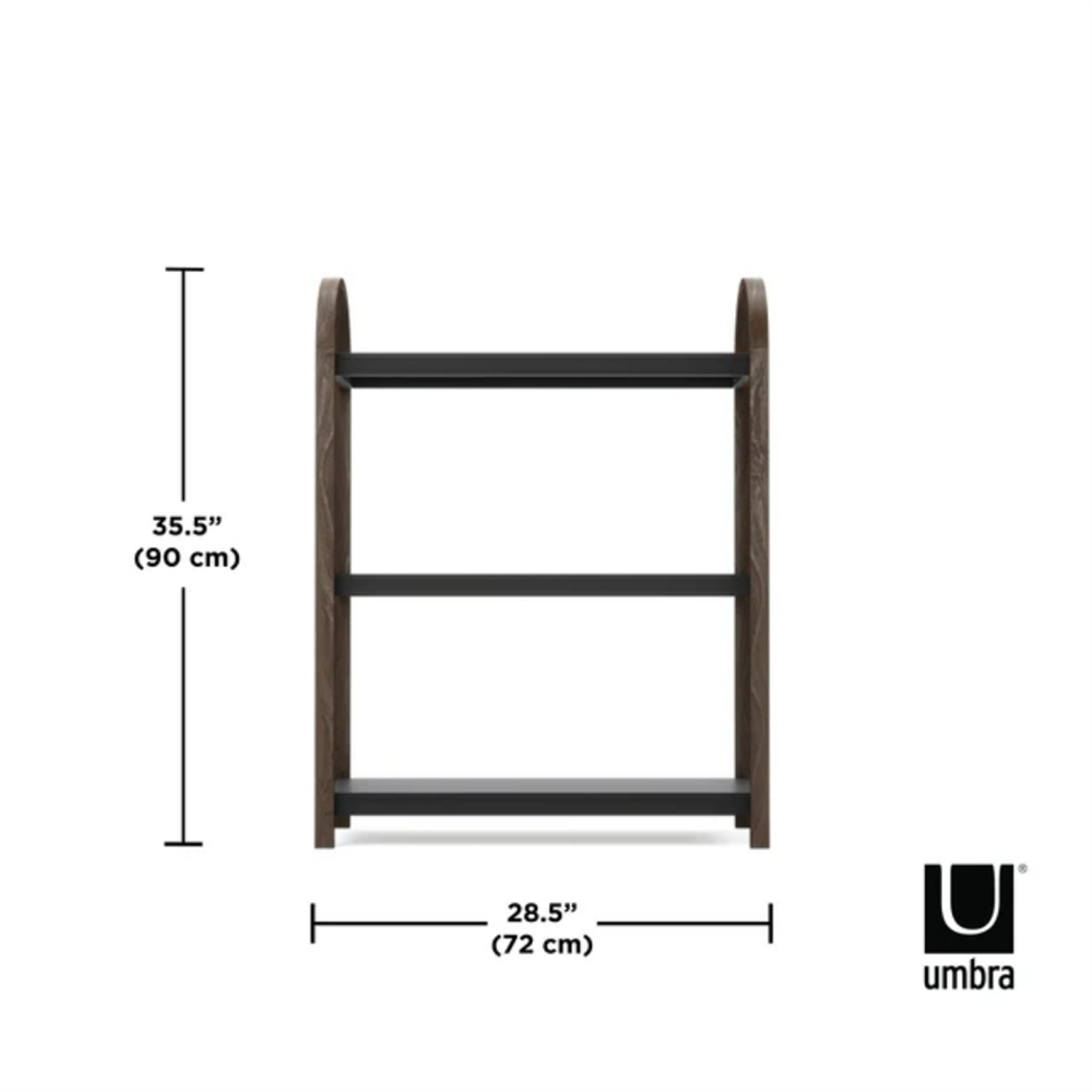 Bellwood 3 Katlı Raf Siyah/Ceviz Renk 90x72 cm - Umbra