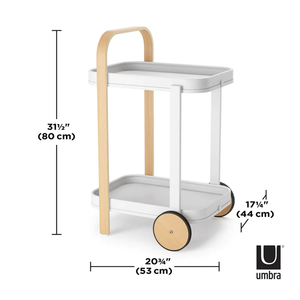 Bellwood Beyaz Servis Arabası - Umbra
